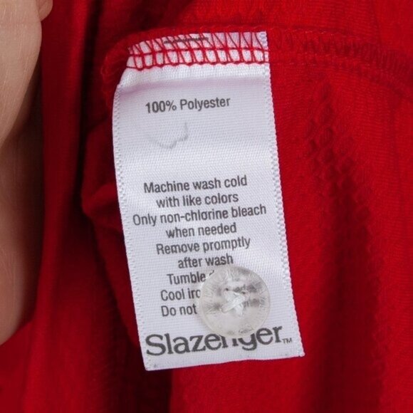 Slazenger Mens Short Sleeve Pullover Polo Shirt Size XXL Red Golf Preppy Office - Picture 5 of 7